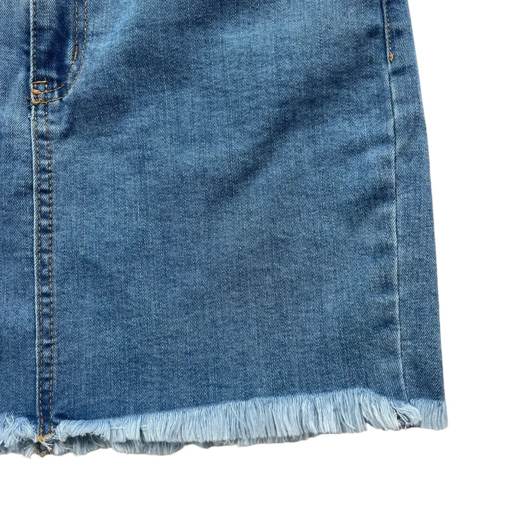 O2 Denim Womens Small Medium Wash Ain't No Other High Waisted Denim Skirt SK9002